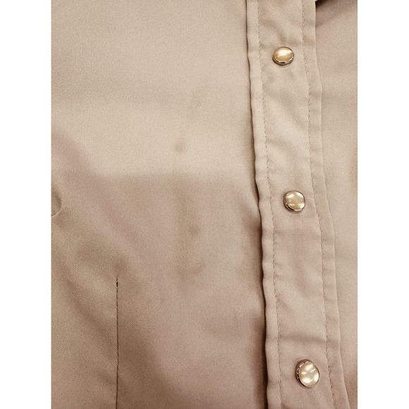 Vintage H Bar C California Ranchwear Western Pearl Snap Shirt Tan Mens 38 - Picture 6 of 7